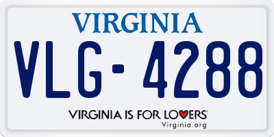 VA license plate VLG4288