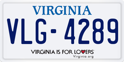 VA license plate VLG4289