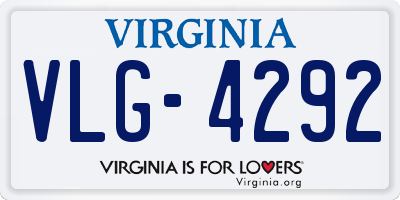 VA license plate VLG4292