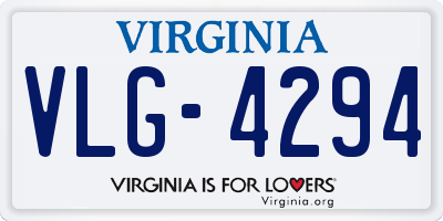 VA license plate VLG4294