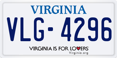 VA license plate VLG4296