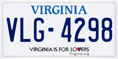 VA license plate VLG4298