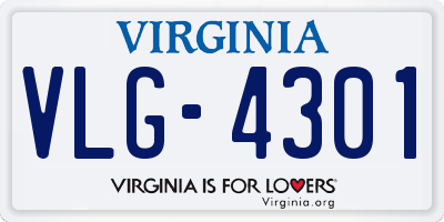 VA license plate VLG4301