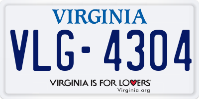 VA license plate VLG4304