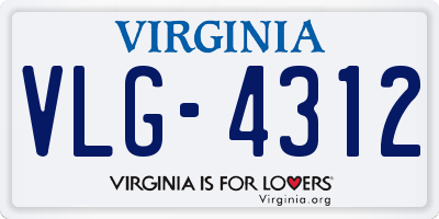 VA license plate VLG4312