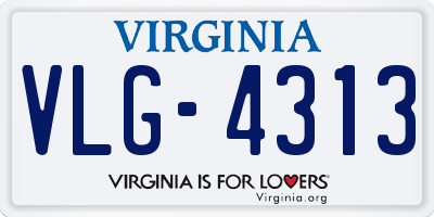 VA license plate VLG4313