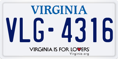 VA license plate VLG4316