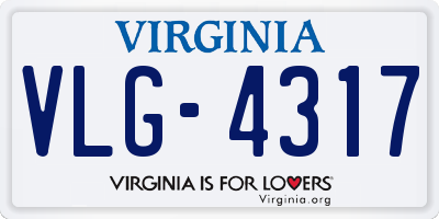 VA license plate VLG4317