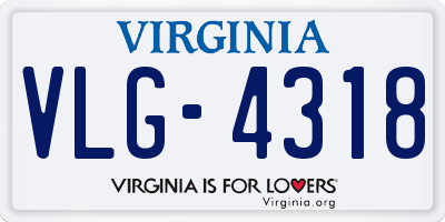 VA license plate VLG4318