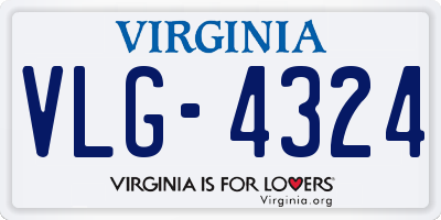 VA license plate VLG4324