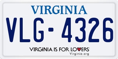 VA license plate VLG4326