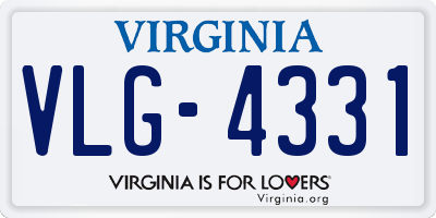 VA license plate VLG4331