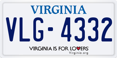 VA license plate VLG4332
