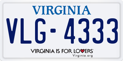VA license plate VLG4333