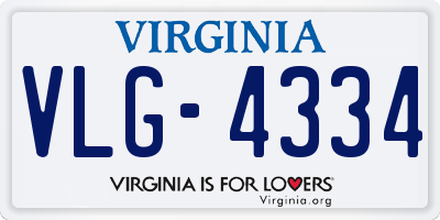 VA license plate VLG4334