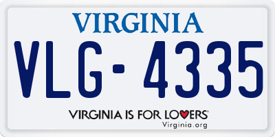 VA license plate VLG4335