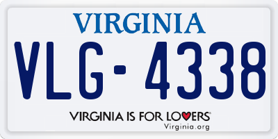 VA license plate VLG4338