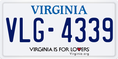VA license plate VLG4339