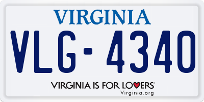 VA license plate VLG4340
