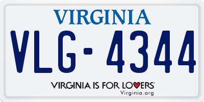 VA license plate VLG4344