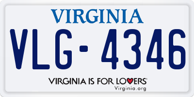 VA license plate VLG4346