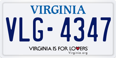 VA license plate VLG4347