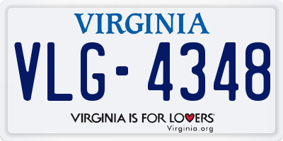 VA license plate VLG4348