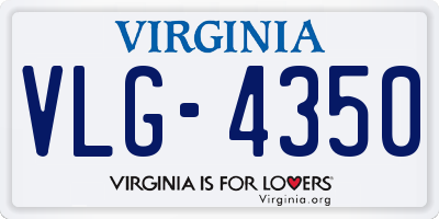 VA license plate VLG4350
