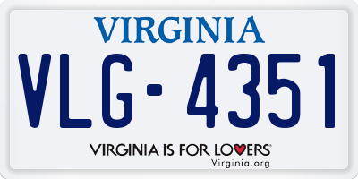 VA license plate VLG4351
