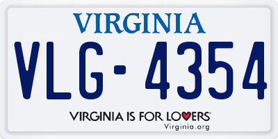 VA license plate VLG4354