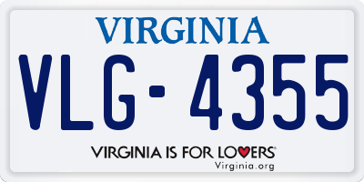 VA license plate VLG4355