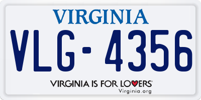 VA license plate VLG4356