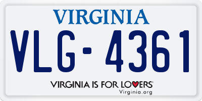 VA license plate VLG4361
