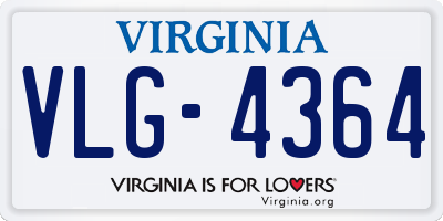 VA license plate VLG4364