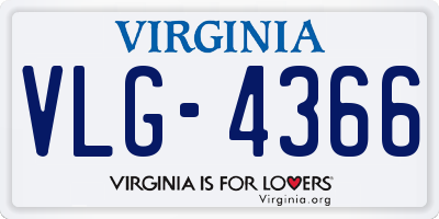 VA license plate VLG4366