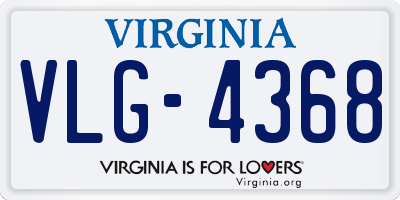 VA license plate VLG4368