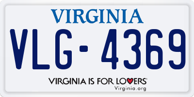 VA license plate VLG4369