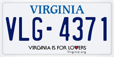 VA license plate VLG4371