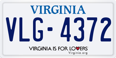 VA license plate VLG4372