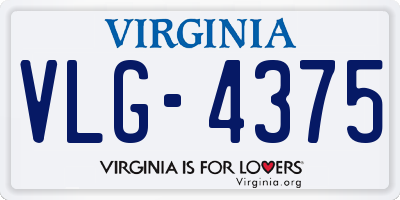 VA license plate VLG4375