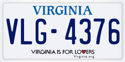VA license plate VLG4376