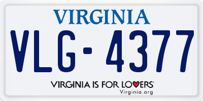 VA license plate VLG4377