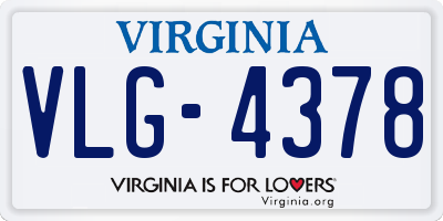 VA license plate VLG4378