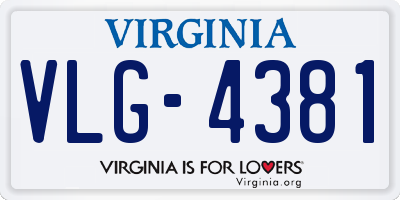 VA license plate VLG4381