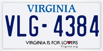 VA license plate VLG4384
