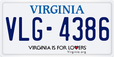 VA license plate VLG4386