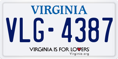 VA license plate VLG4387