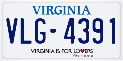 VA license plate VLG4391