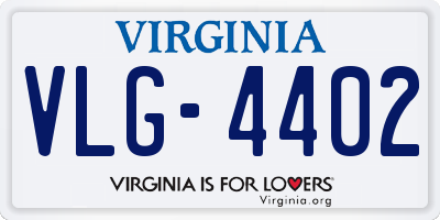 VA license plate VLG4402