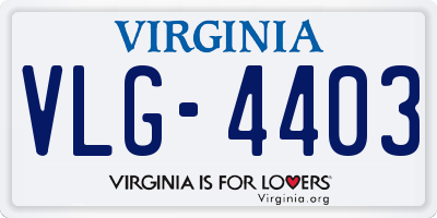 VA license plate VLG4403